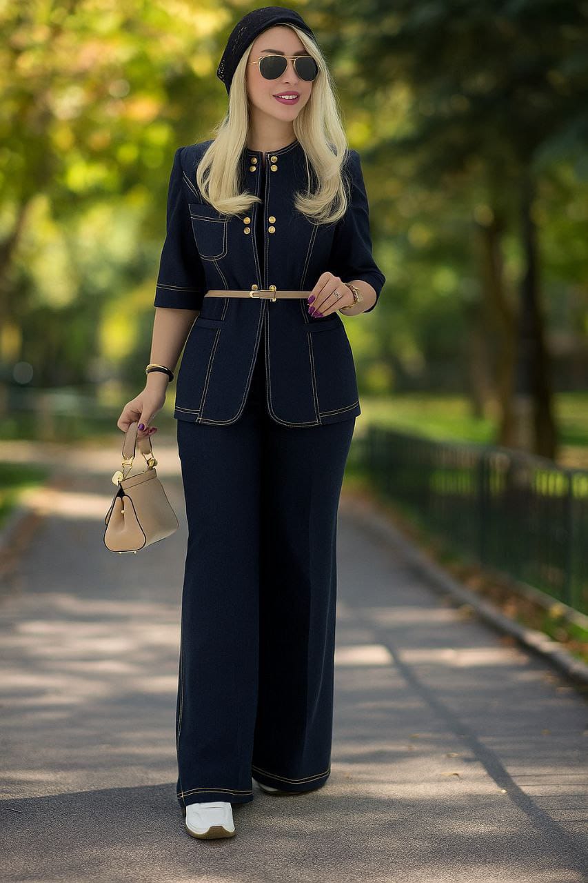 ست دو تیکه کت و شلوار (نگین) ظریف دوزی شده